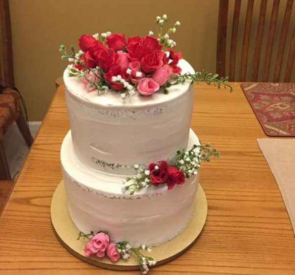 Delicate White Wedding Cake