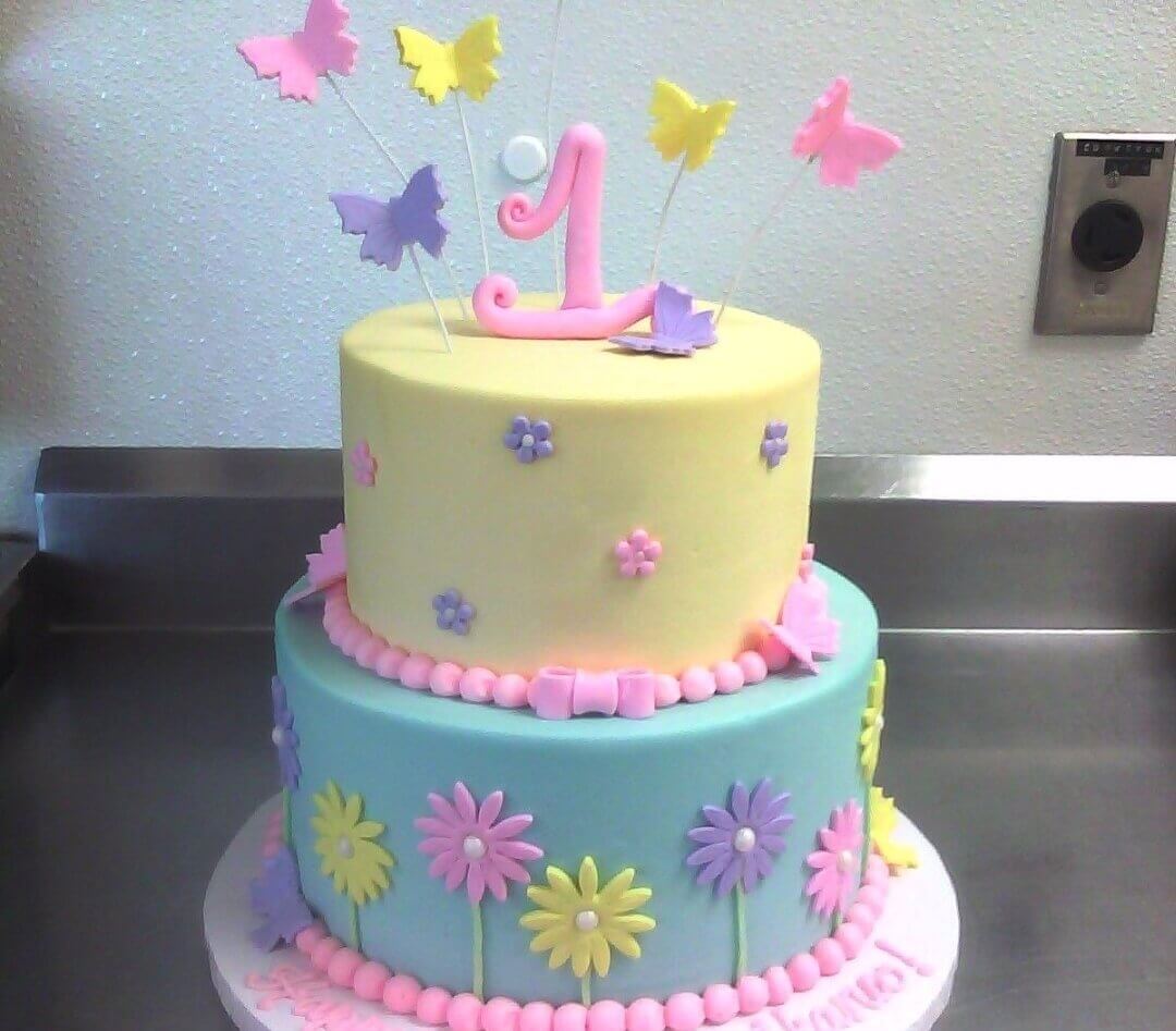 1st Birthday Cake 2-Tier - Happie Returns